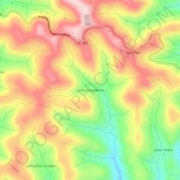 Linha Forquilinha topographic map, elevation, terrain