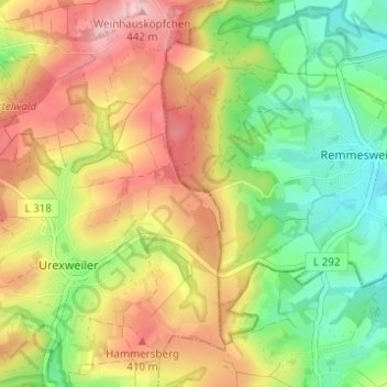 Habenichts topographic map, elevation, terrain