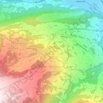 Tannenheim topographic map, elevation, terrain