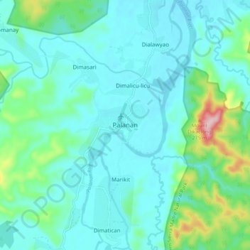 Palanan topographic map, elevation, terrain