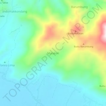 Matakali topographic map, elevation, terrain