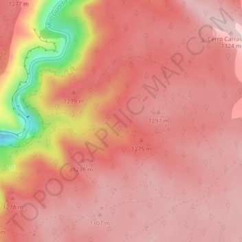 Hoya del Toro topographic map, elevation, terrain