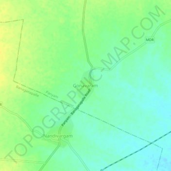Gonavaram topographic map, elevation, terrain