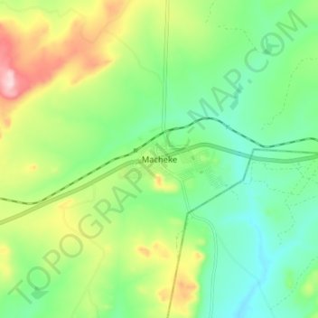 Macheke topographic map, elevation, terrain
