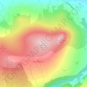 Mynydd Carningli topographic map, elevation, terrain