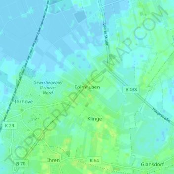 Folmhusen topographic map, elevation, terrain