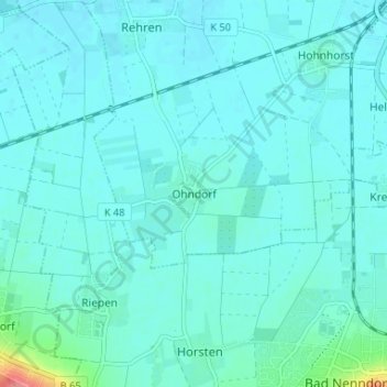 Ohndorf topographic map, elevation, terrain