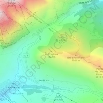 Le Chapeau topographic map, elevation, terrain