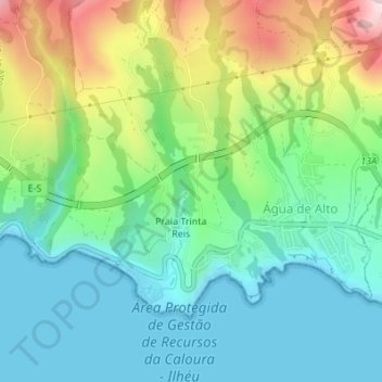 Cascata do Segredo topographic map, elevation, terrain