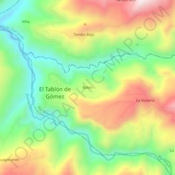 Belen topographic map, elevation, terrain