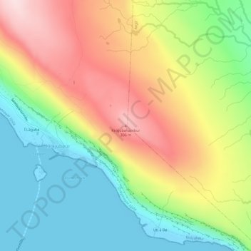 Kirkjubøkambur topographic map, elevation, terrain