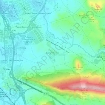Tajonar / Taxoare topographic map, elevation, terrain