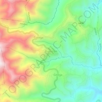 Runyinya topographic map, elevation, terrain