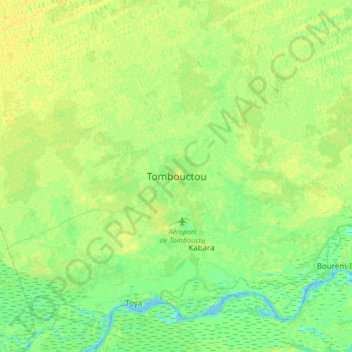 Timbuktu topographic map, elevation, terrain