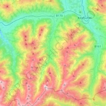 Kirchberg in Tirol topographic map, elevation, terrain