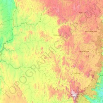 Haute Matsiatra topographic map, elevation, terrain