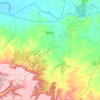 Barca topographic map, elevation, terrain