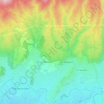 Les Médecins topographic map, elevation, terrain