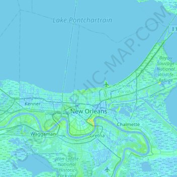 La Nouvelle-Orléans topographic map, elevation, terrain