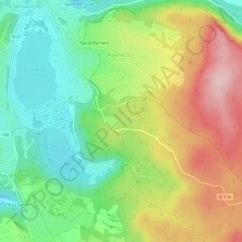 Hautecour topographic map, elevation, terrain