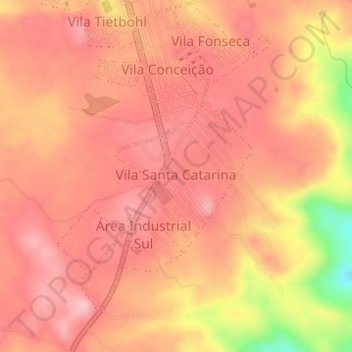 Vila Santa Catarina topographic map, elevation, terrain