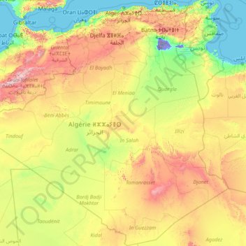 Argelia topographic map, elevation, terrain