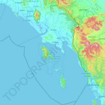 Trat topographic map, elevation, terrain