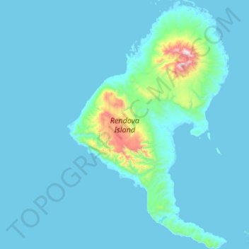 Rendova Island topographic map, elevation, terrain