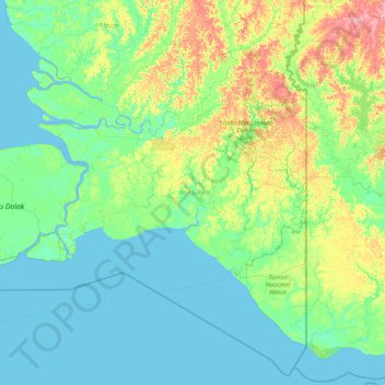 Merauke topographic map, elevation, terrain