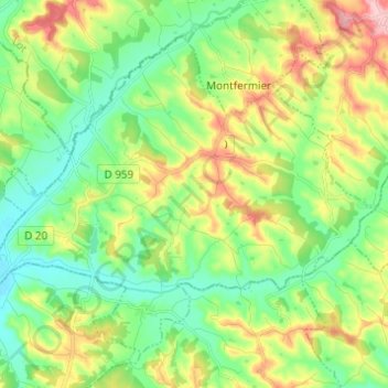 Molières topographic map, elevation, terrain