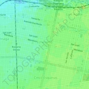 Echesortu topographic map, elevation, terrain