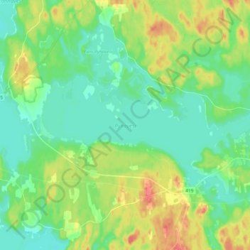 Pyhävesi topographic map, elevation, terrain