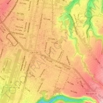 Zone 10 topographic map, elevation, terrain