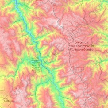 Provincia de Bolívar topographic map, elevation, terrain
