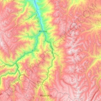 Ambo topographic map, elevation, terrain