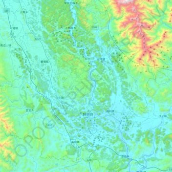 阳朔县 topographic map, elevation, terrain