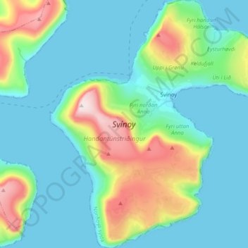 Svinø topographic map, elevation, terrain