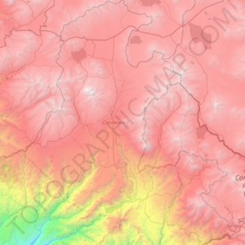 Candarave topographic map, elevation, terrain