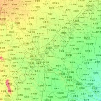 周口市 topographic map, elevation, terrain