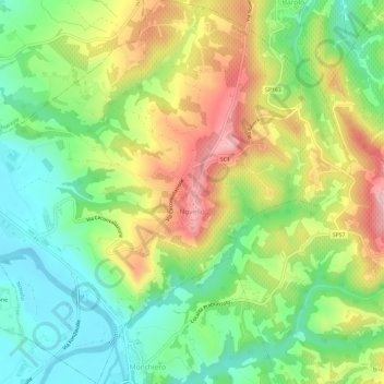 Novello topographic map, elevation, terrain