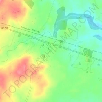 Upperville topographic map, elevation, terrain