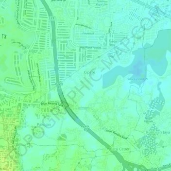 Cipete topographic map, elevation, terrain