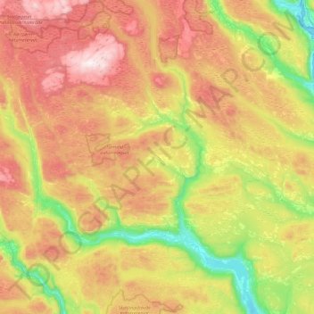Nordre Land topographic map, elevation, terrain