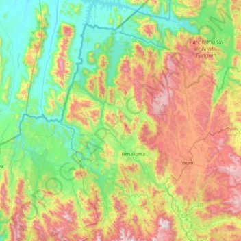 Menchum topographic map, elevation, terrain