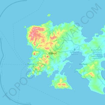 Lemnos topographic map, elevation, terrain