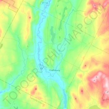 Craftsbury topographic map, elevation, terrain