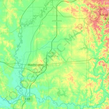 Daviess County topographic map, elevation, terrain