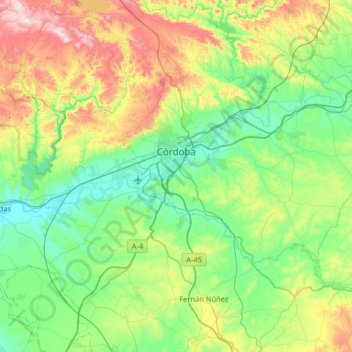Córdova topographic map, elevation, terrain