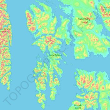 Kuiu Island topographic map, elevation, terrain
