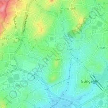 Ngunnawal topographic map, elevation, terrain